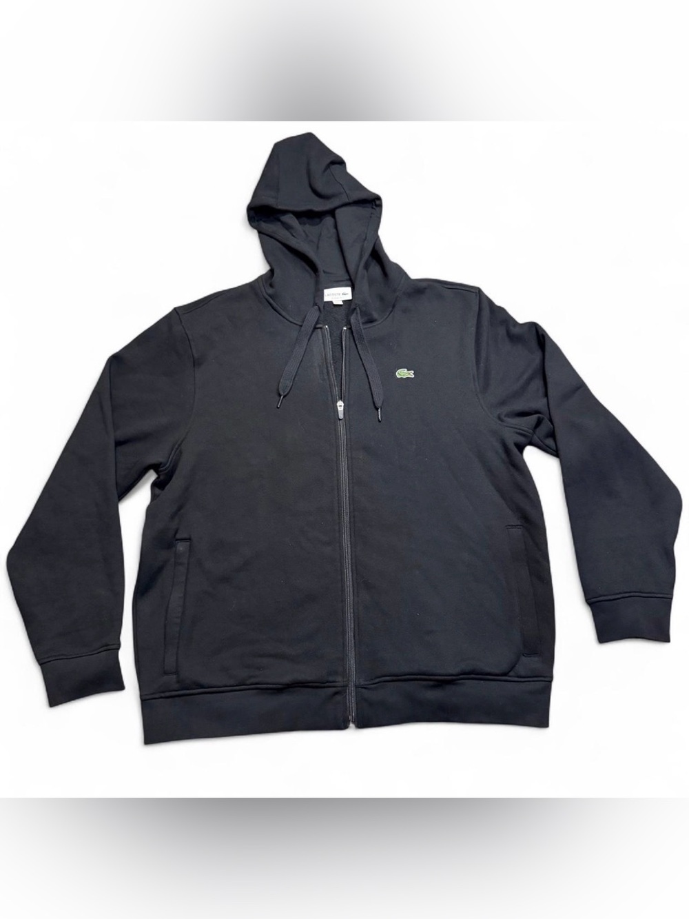 Lacoste Men’s Black Full-Zip Hooded Sweatshirt